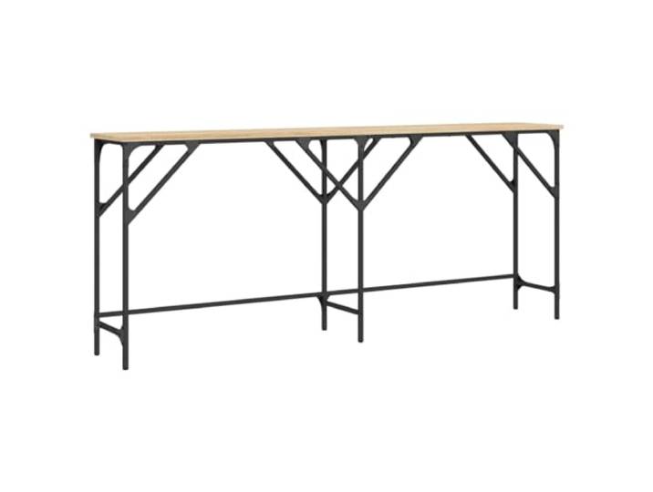 Favemtsl Konsolentisch Sonoma-Eiche 180x29x75 cm Metall Flurtisch Schlanker Beistelltisch in Holzoptik mit Metallgestell für Flur, Diele und Wohnzimmer, bis 80 kg belastbar.