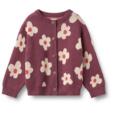 WHEAT - Kid's Jacquard Cardigan Alvilda - Cardigan Gr 110 lila