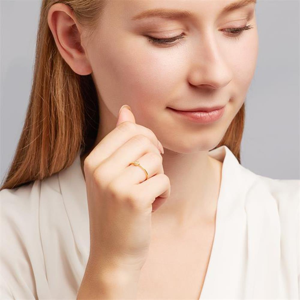 Unique 585er Goldring für Damen mit Weißtopasen gold