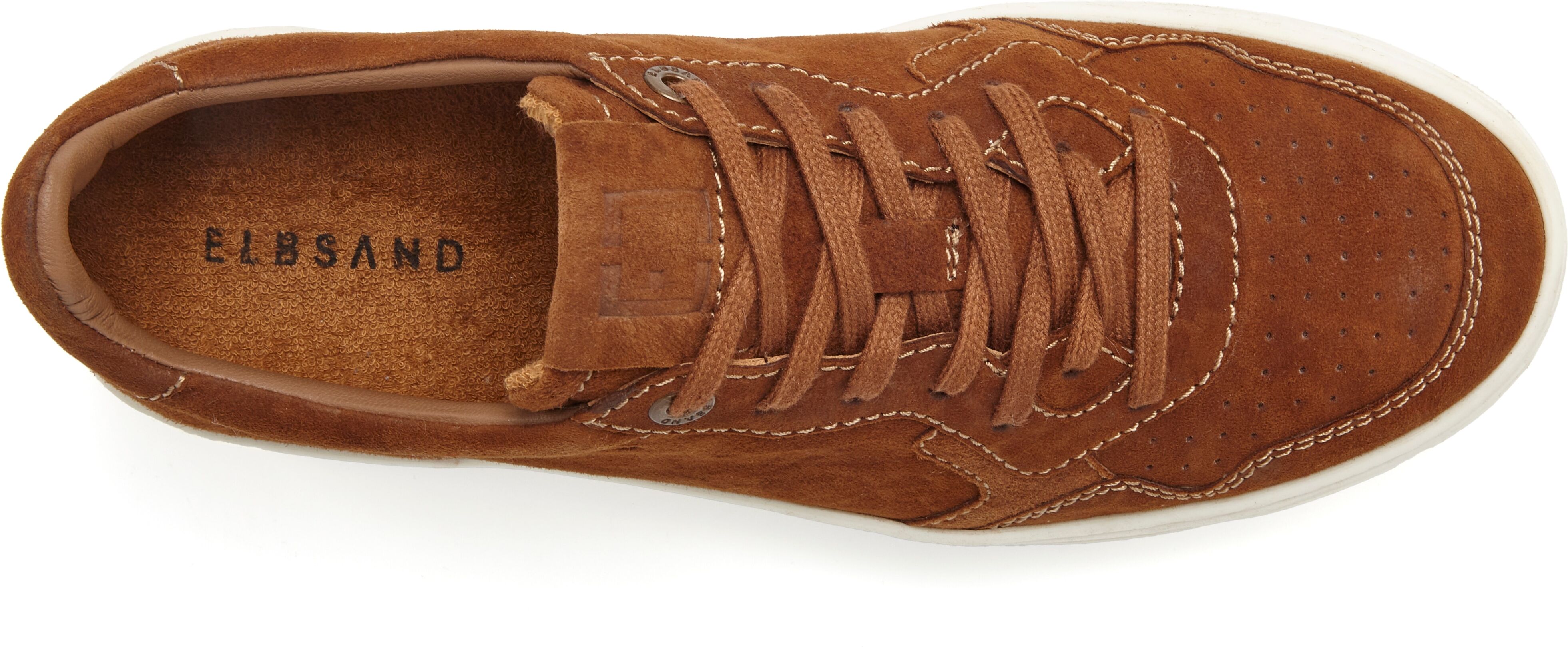 Sneaker ELBSAND "Halbschuh, Schnürschuh, Turnschuh, Lederschuh, Ledersneaker", Gr. 40, braun, Obermaterial: 100% Ziegenleder. Decksohle: 100% Textilmaterial. Futter: 100% Textilmaterial. Laufsohle: 100% Synthetik, unifarben, Basic, Schuhe Sneaker, NEU Fre