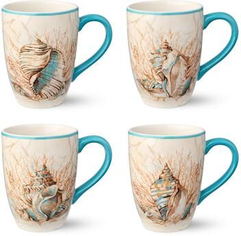 Certified International Escape to the Sea Set of 4 Mug 20 oz. 4 asst.