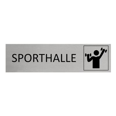 CombiCraft Aluminium Türschild Sporthalle 165x45mm mit 3M-Tape