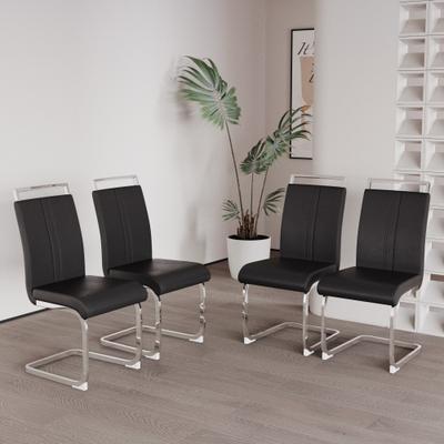 Modern Dining Chairs,PU Faux Leather High Back Upholstered Side Chair (Set of 4)