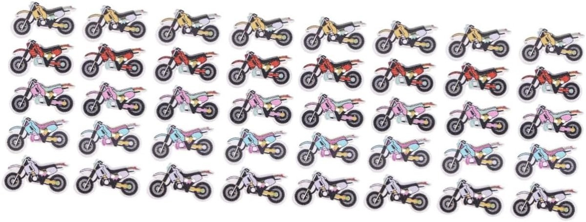100 stuks Houten Decoratie Knopen met Motorfiets Patroon - Assorti