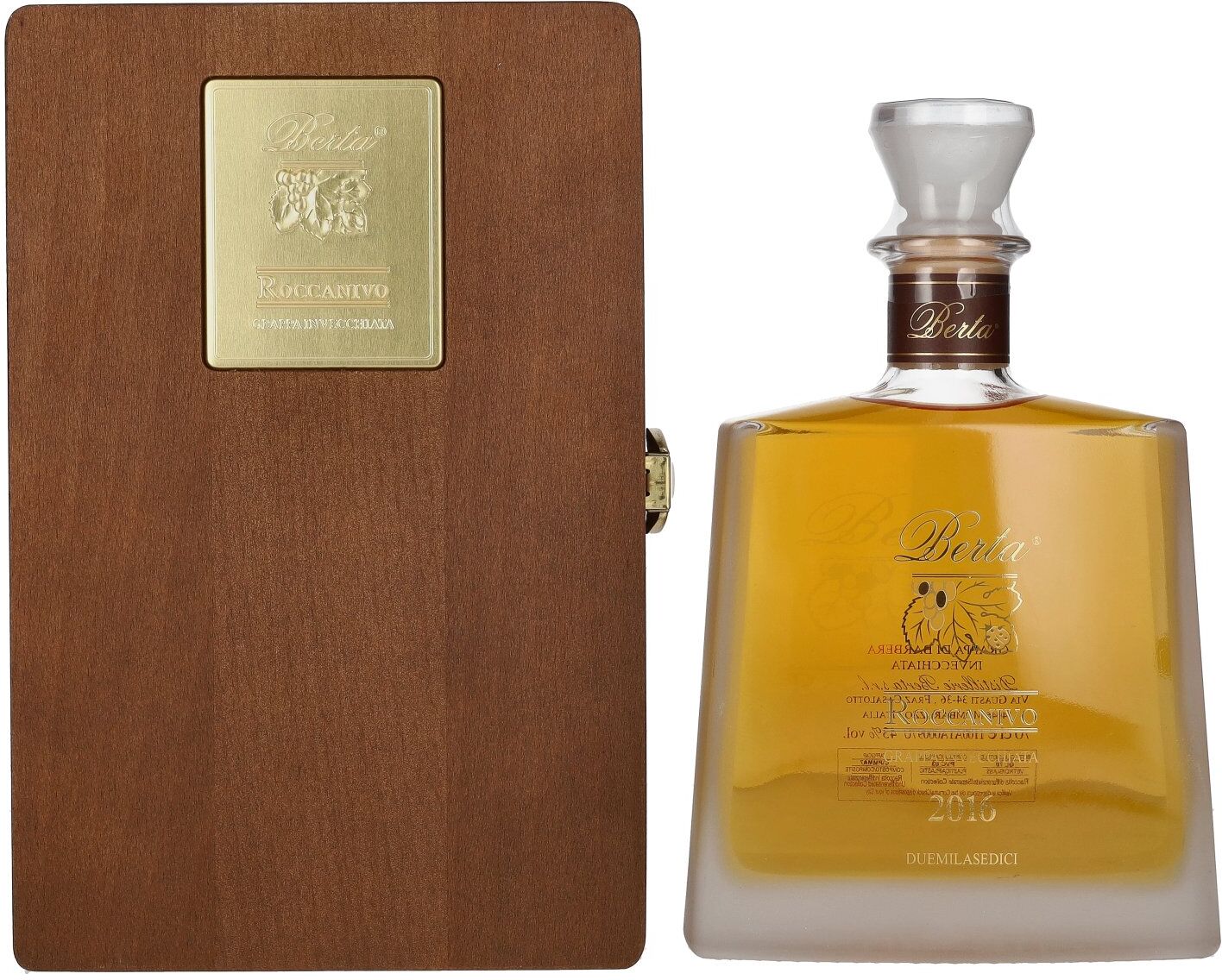 Berta Grappa Berta Roccanivo Grappa di Berbara 2016 43% Vol. 0,7l in Holzkiste