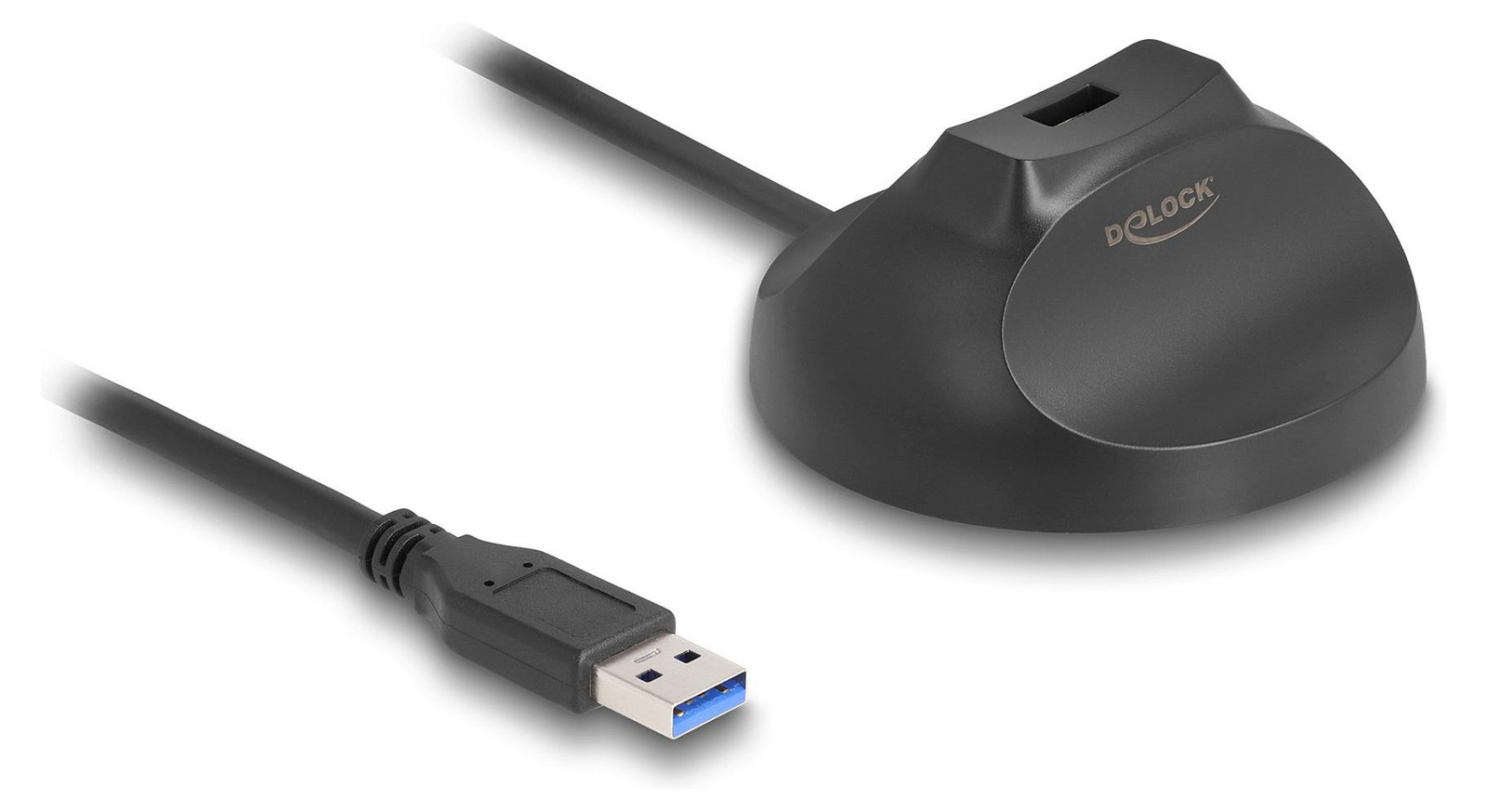 Delock Magnetische basis met USB Type-A dockingkabel, 5 Gbps, USB 3.2 Gen 1, 1,2 meter, zwart