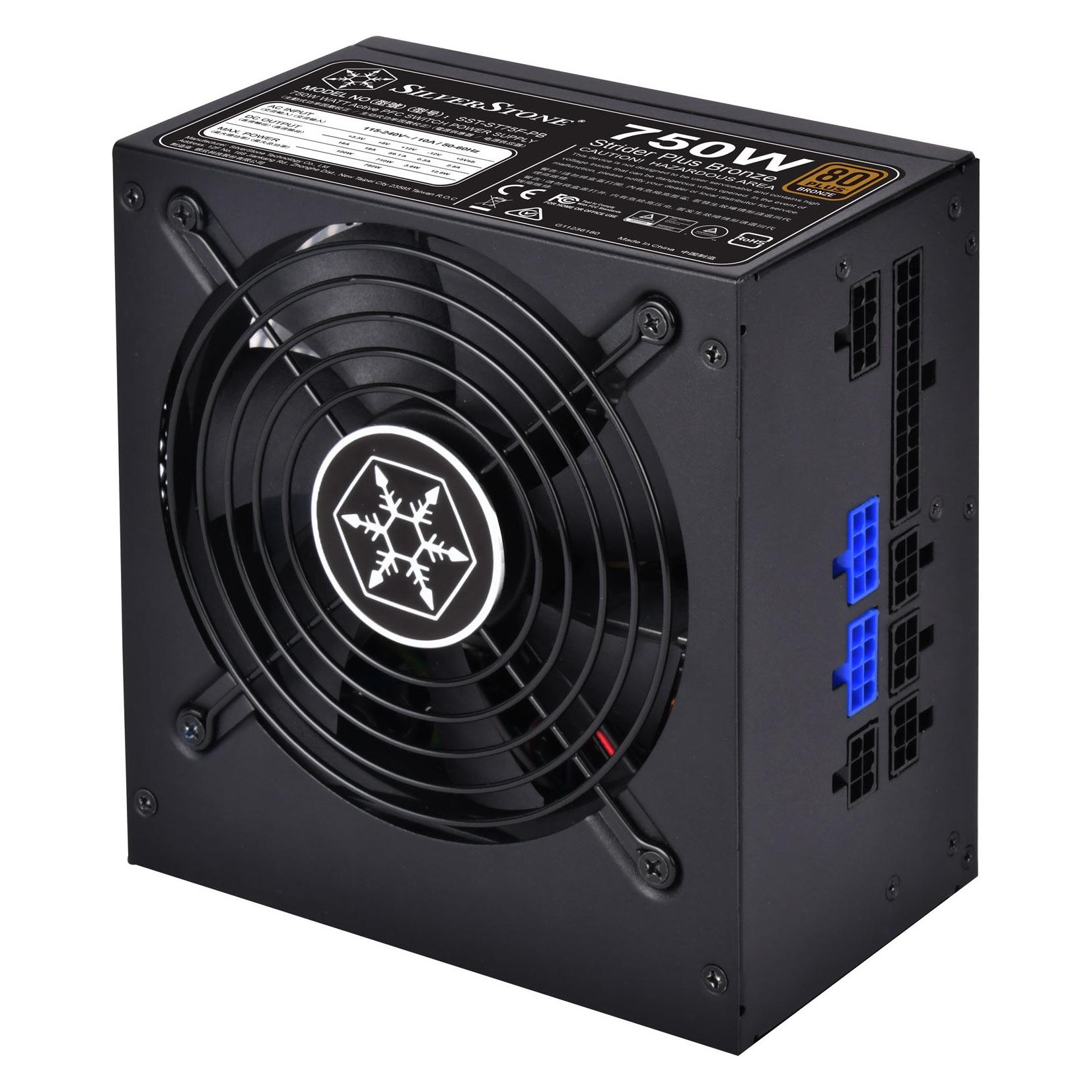 Silverstone SST-ST75F-PB - Strider Plus Series, 750W 80 Plus Bronze ATX PC Power Supply, Low Noise 1 (750 W) (SST-ST75F-PB)