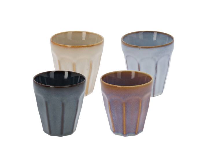 Becher Steingut 4er Set 250 ml