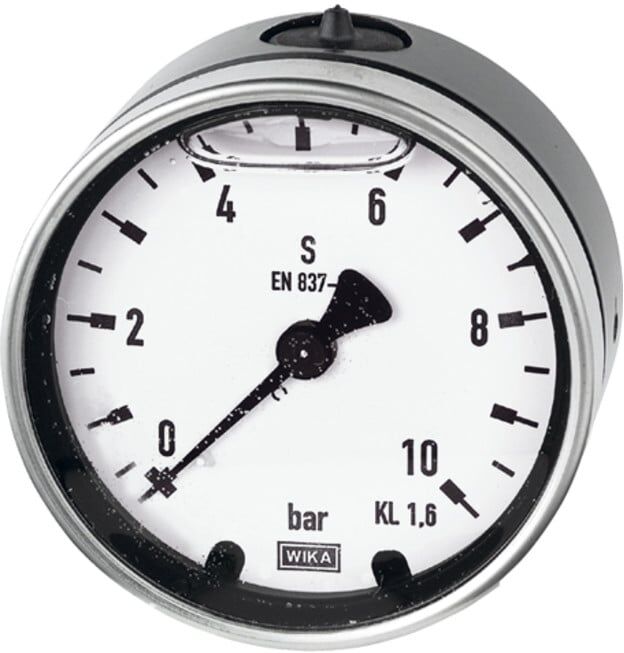 Riegler Glyzerinmano, boîtier métal, G 1/2 arrière excentré, 0-100 bar, Ø 100 (831)