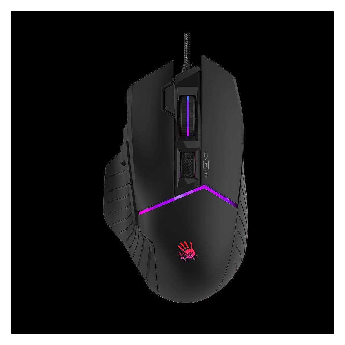 A4Tech BLOODY W95 Max Activated, RGB podsvícená herní myš, 12000 DPI, USB, černá (Kabelgebunden) (W95MAXABK)