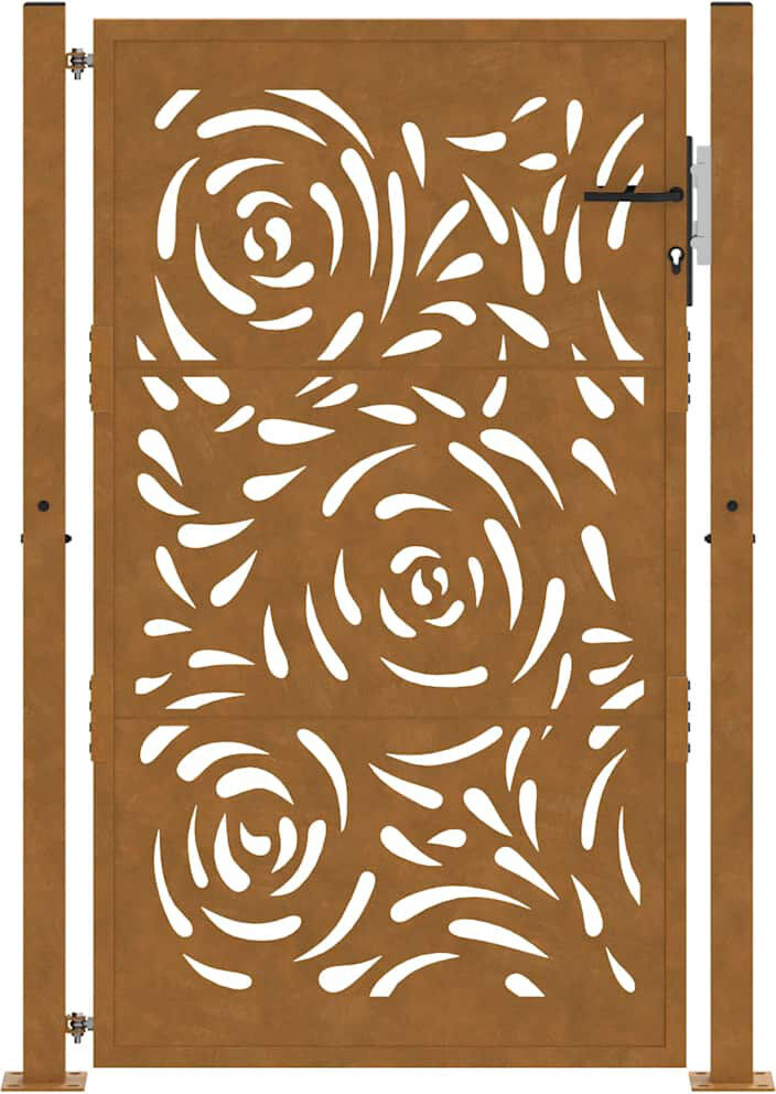 Ebern Designs Garden Gate Steel Flame Design Rusty 105 x 155 cm