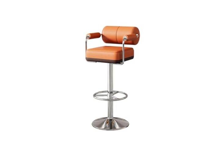 VNCdfhETs Barstuhl Drehbarer Barhocker Mit Rückenlehne for Den Heimgebrauch Barhocker(Orange-A)