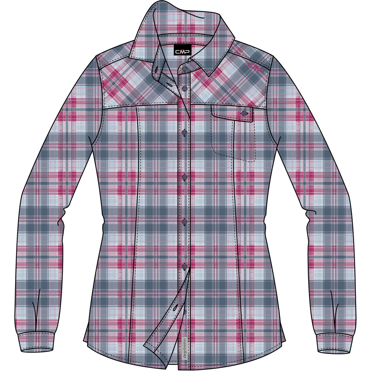 CMP Woman Shirt Long Sleeves space-magenta (11ZV) 46 34S5746-11ZV-46