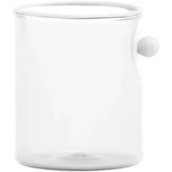 Zafferano Tumbler Oyster, 4er-Set, mundgeblasene Borosilikatgläser mit dekorativer weißer Perle, modernes und transparentes Design