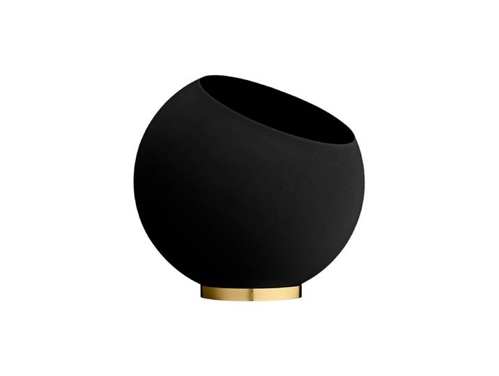 In-/Outdoor Design Blumentopf „Globe“, Schwarz/Gold Schwarz, Gold Ø 43 cm x 37.4 cm AYTM