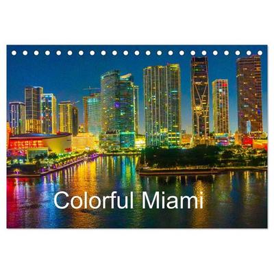Colorful Miami (Desk Calendar 2027 DIN A5 landscape), CALVENDO 12 Month DeskCalendar