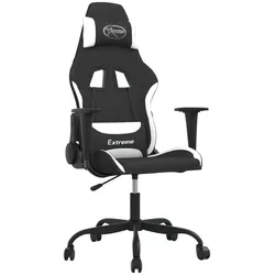 vidaXL Gaming-Stuhl Schwarz und Weiß Stoff