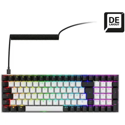 Sharkoon SKILLER SGK50 S2 Gaming Tastatur - 96% Layout, Hot-Swap Gateron Yellow Switches, RGB-Beleuchtung, QWERTZ-Layout, weiß