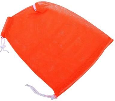 Uplift Essentials Adjustable Mesh Grooming & Bath Bag For Calm, No Scratch Care orange