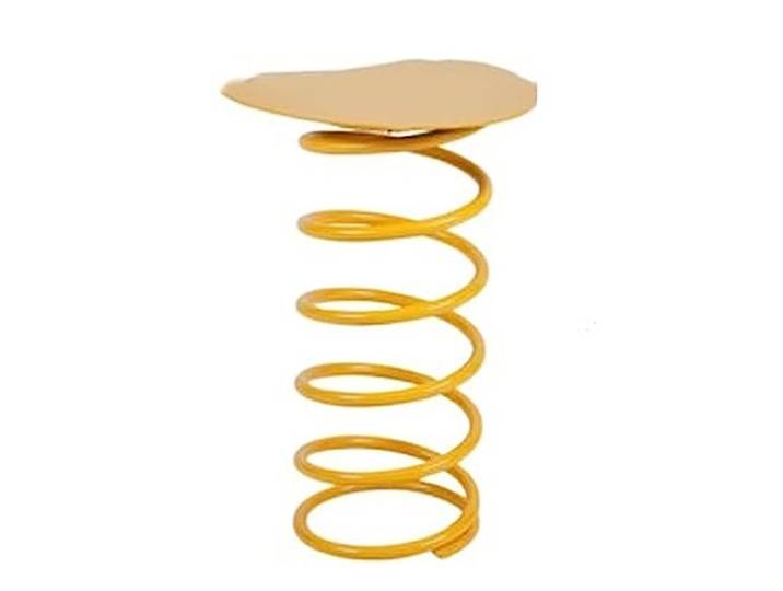 YANGJINGOZ-2025 Wohnzimmertisch Kleiner Couchtisch, geeignet for den Innen- und Außenbereich, mit Feder-Design-Basis, for die Heimdekoration(Yellow)