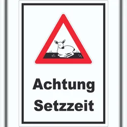 HB-Druck Achtung Setzzeit Aufkleber A5 (148x210mm)