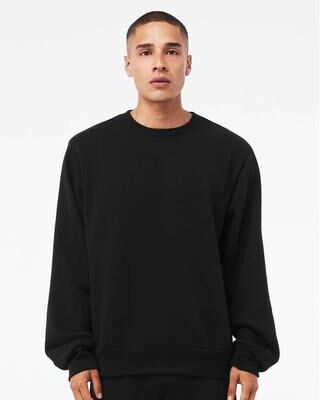 Bella + Canvas 3911 Sponge Fleece Classic Crewneck Sweatshirt in Black size XS