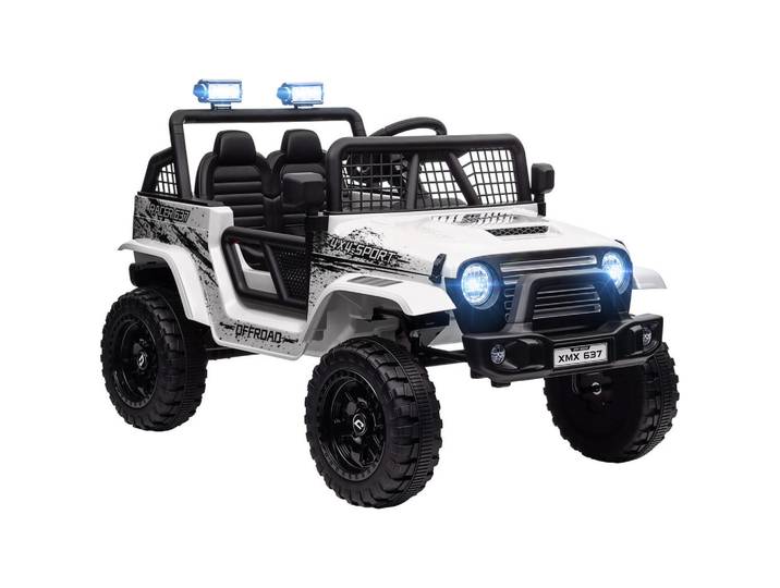 Aiyaplay Kinder-Elektroauto Kunststoff Metall Weiß, 67x68.5x109 cm, unisex, Freizeit & Co, Gartenspielzeug, Kinder-Elektrofahrzeuge