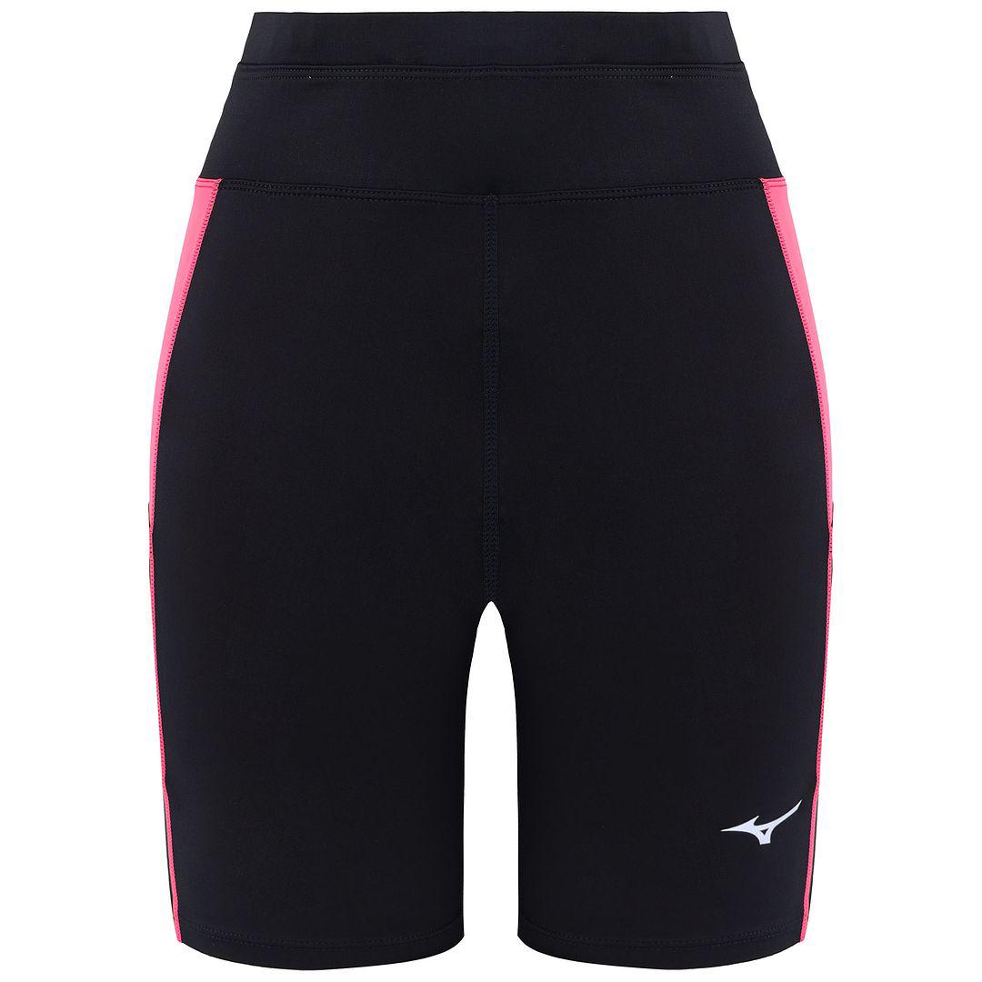 Mizuno Stretch Taille Black/Red Graphic Logo Mens Mid Strumpfhose J2GB621397