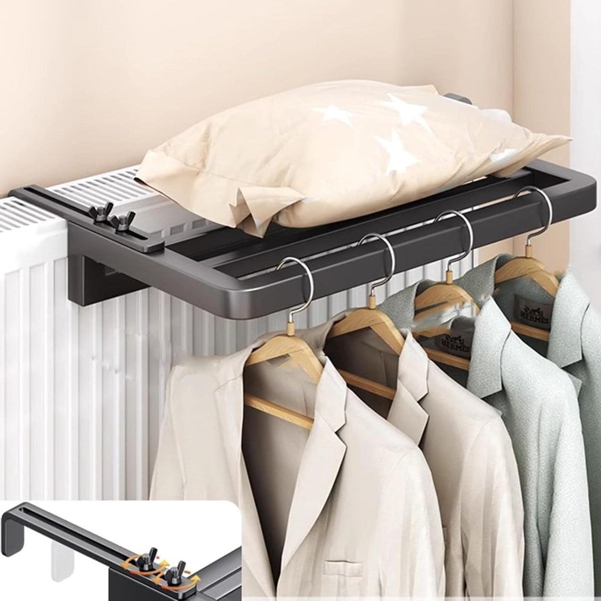 Radiator wasrek Wit - Verstelbaar en uitschuibaar droogrek tot 25 cm