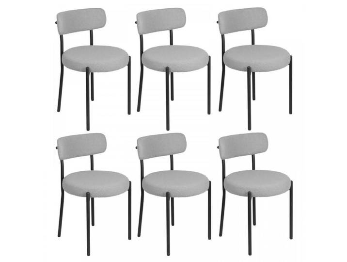 MIPAN CHAISE Lot de 6 Chaises de salle à manger Chaises de bureau courbées avec dossier gris 50*50*75cm