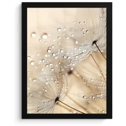 POSTER MIT RAHMEN Löwenzahn - Abstrakt - Natur - Beige Bilderrahmen 30x40 cm