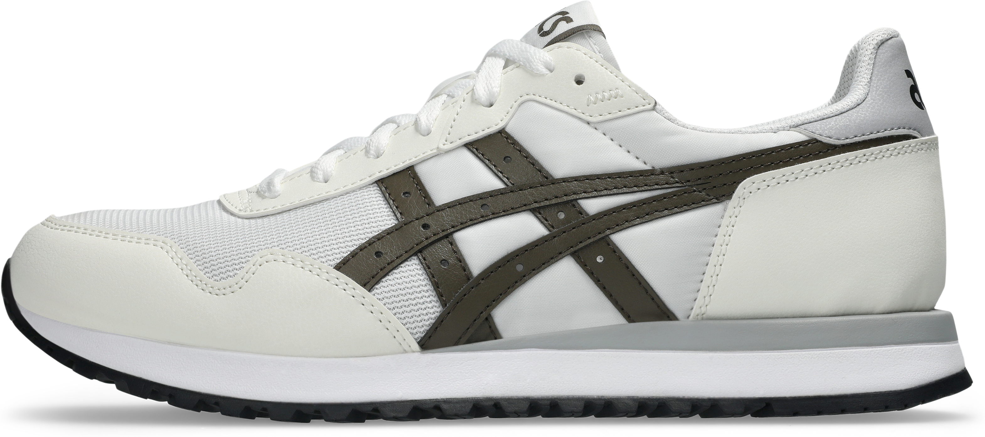 Sneaker ASICS SPORTSTYLE "TIGER RUNNER II", Damen, Gr. 41,5, weiss (weiß, sepia braun), Textil, Schuhe Sneaker weiß, sepia braun 41,5