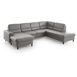 ComfortPlan Wohnlandschaft Livingston Leder Grau Granit
