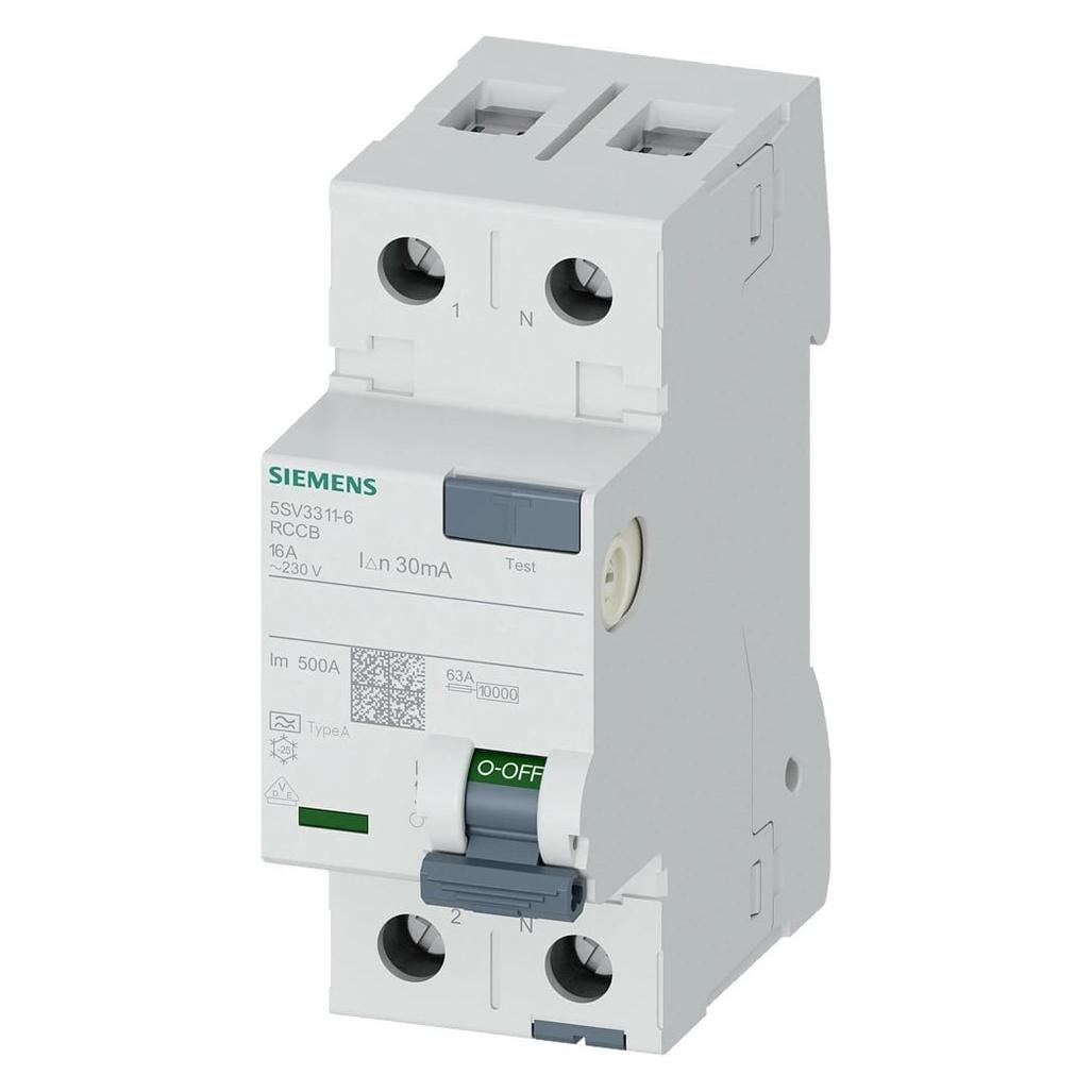 Siemens RCCB Type A 16A 1+N-pole 30mA 230V 2mW (5SV3311-6)