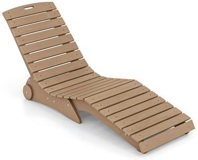 Costway In-Pool Lounge Chair with Weighted Anti-Floating Design 450 LBS for Baja Shelf-Brown