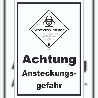 HB-Druck Aufkleber Ansteckungsgefahr Infectious Substance A0 (841x1189mm)