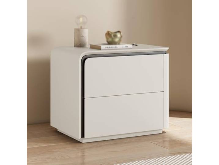 LSAfhDYG Nachttisch, Nachttisch for Schlafzimmer(Off White,50x40x50cm)