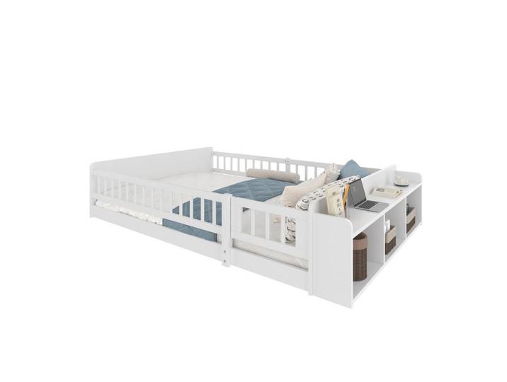 Okwish Kinderbett Holzbett 140/200 cm Kiefernholz mit offenem Lager, Weiß, 140x200 cm, Babymöbel & Kindermöbel, Kinderzimmer & Jugendzimmer, Kinderbetten