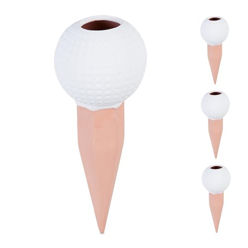 Relaxdays Waterdruppelaar set van 4 button_dripper in keramiek, bruin/wit