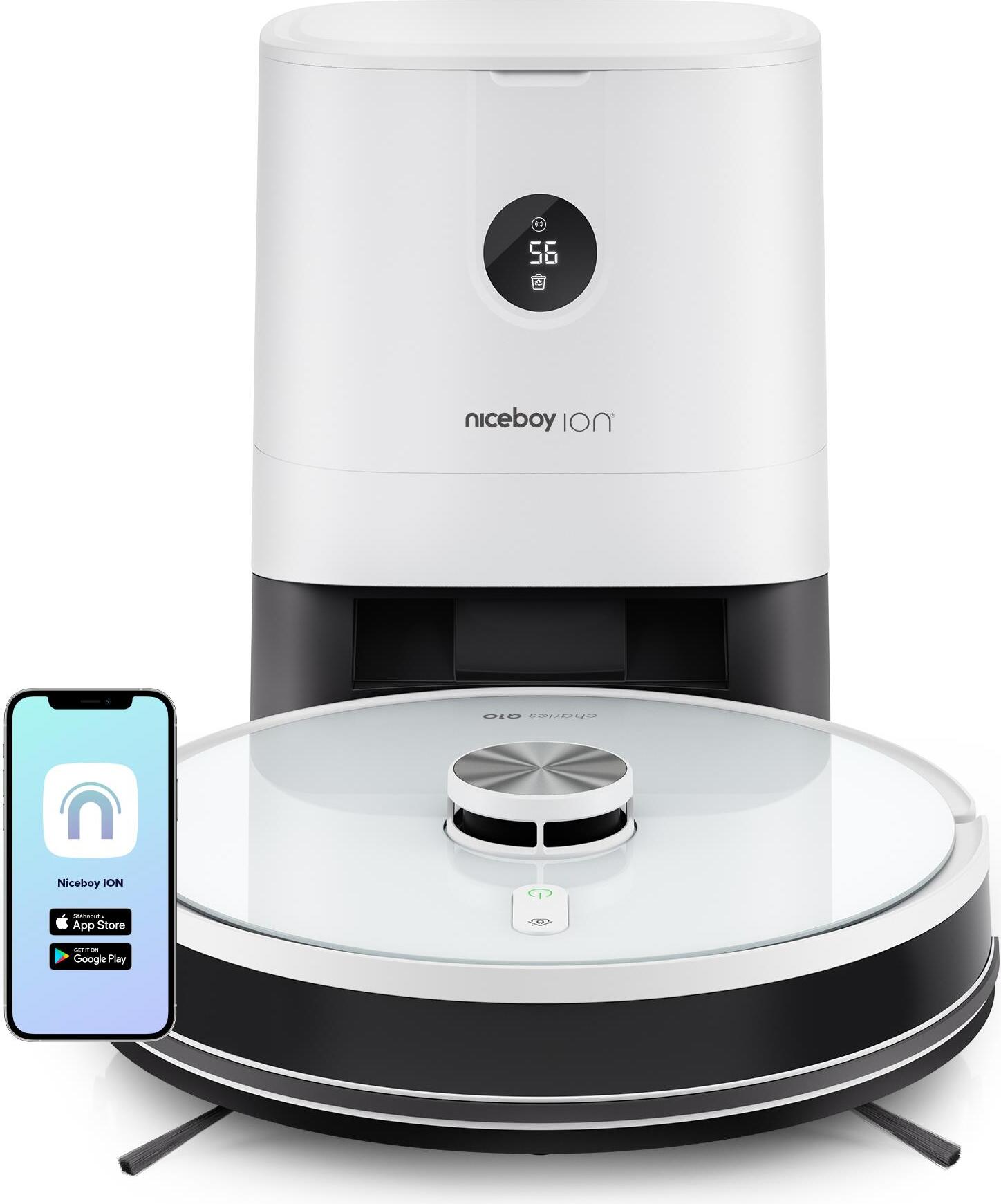 Roboterstaubsauger ION Charles Q10 mit LiDAR-Navigation, automatischem Entleeren, 9,7 cm Höhe