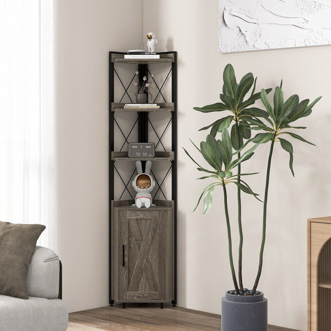 Brambly Cottage 180 cm H Corner Bookcase Black 180cm H x 38cm W