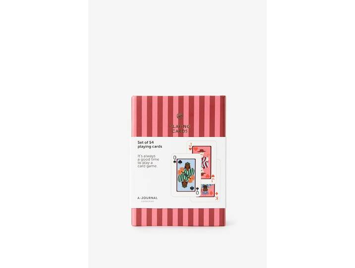 A-journal roze gestreept kaartspel