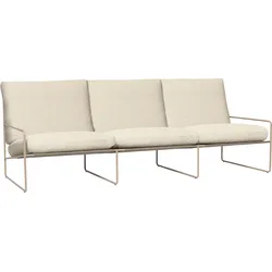 Desert Pure Bouclé Gartensofa dreifach mit beigem Rahmen