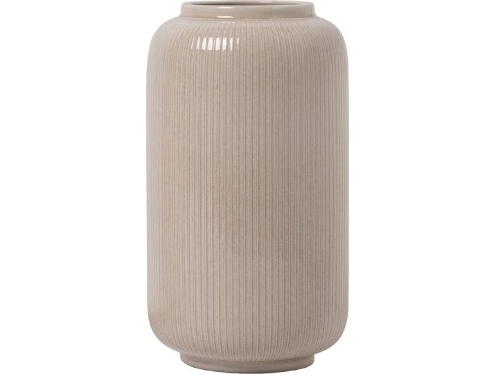 Tischvase GOODPRODUCT Ylvii, innen vollständig glasiert und wasserundurchlässig , beige (creme glänzend), H:22cm Ø:12cm, Keramik, Vasen, Tischvase, aus Keramik, uni matt oder mit glänzender Effektglasur, creme und blau