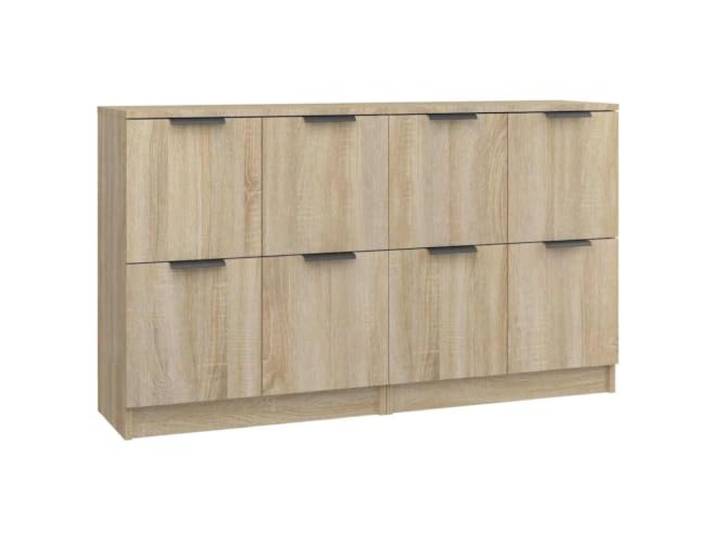 KGFHERENB 2 Stk Sideboard Sonoma Eiche 60x30x70 cm Holzwerkstoff Praktisches 2er-Set Beistellschränke im Sonoma-Eiche-Look für Wohnzimmer & Flur mit reichlich Stauraum.
