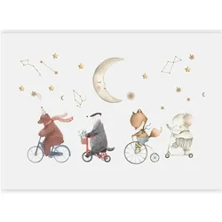 Artgeist, Tapete, Fototapete - Subtle Animals Among the Stars (Watercolour) (450 x 315 cm)