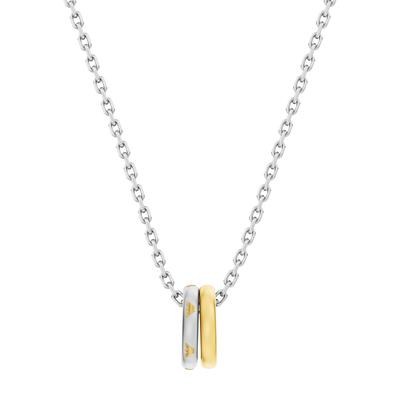 Kette mit Anhänger EMPORIO ARMANI, silber (edelstahlfarben, gelbgoldfarben), Halsketten, Herren, Edelstahl, L: 57,5