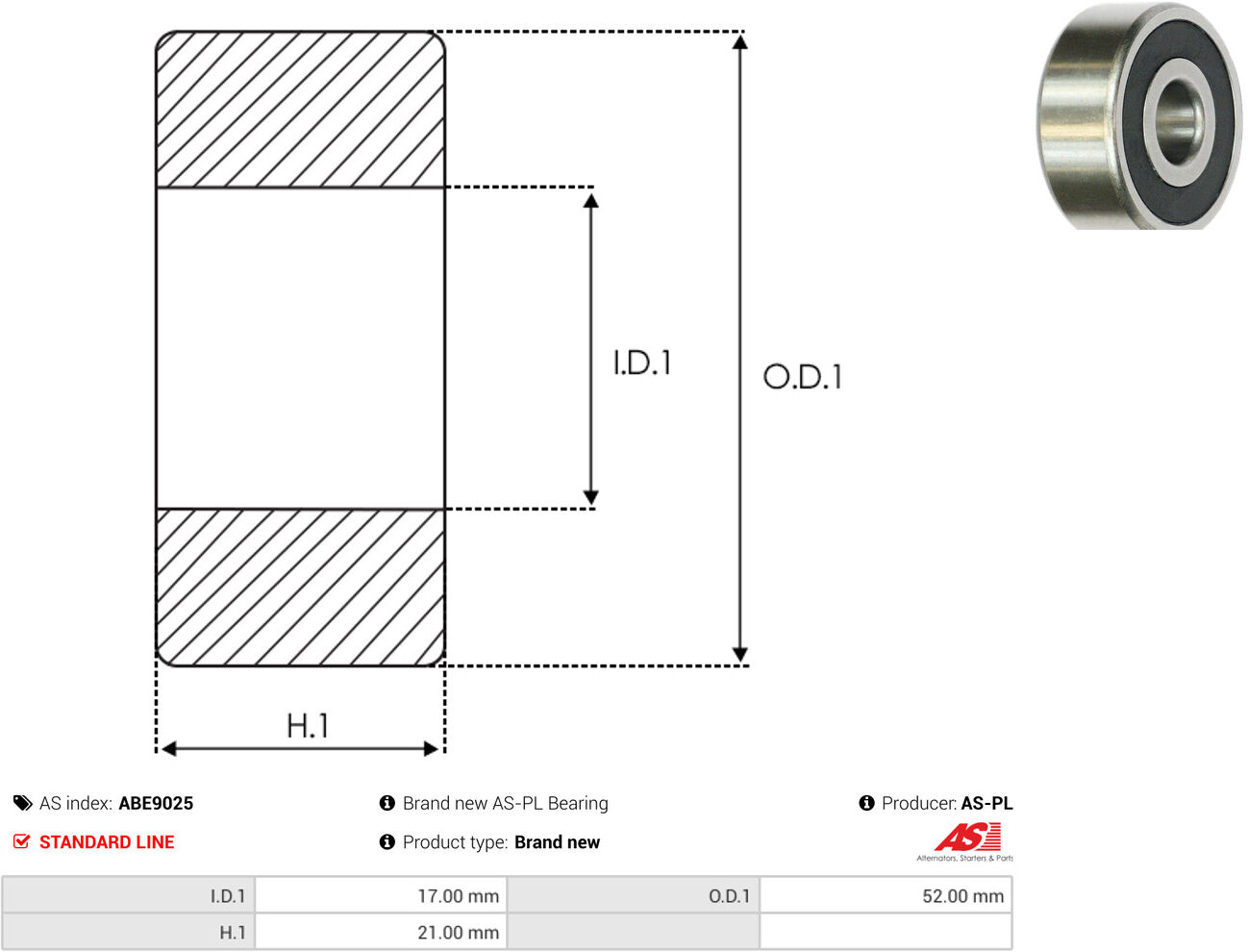 As-Pl Lager Abe9025 Für Man Mercedes
