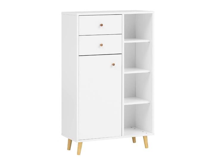 Armoire midi Bjarne II 60 x 113 x 33cm Blanc/Blanc mat