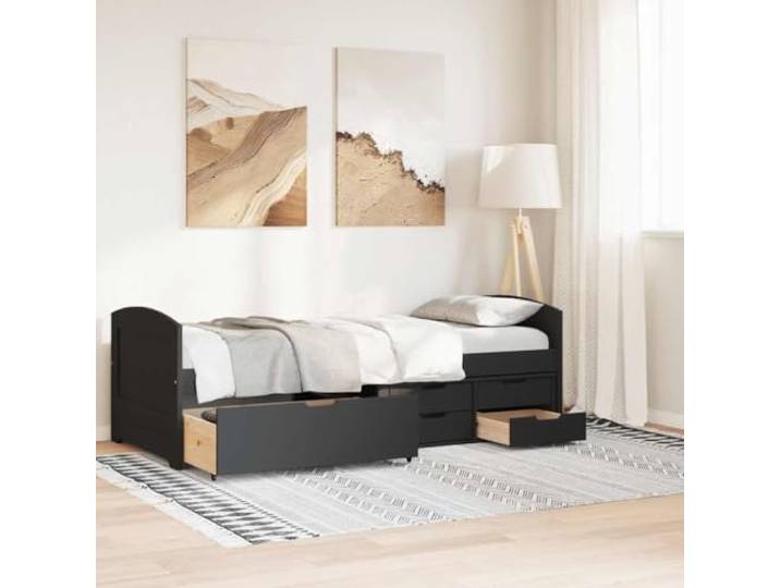 KTHLBRH Einzelbett 90x190 in, aus Massivholz, weiß, mit Kopfteil Sitzhöhe 45 cm, Stauraum 35 cm, Latten aus Sperrholz, für ältere Menschen